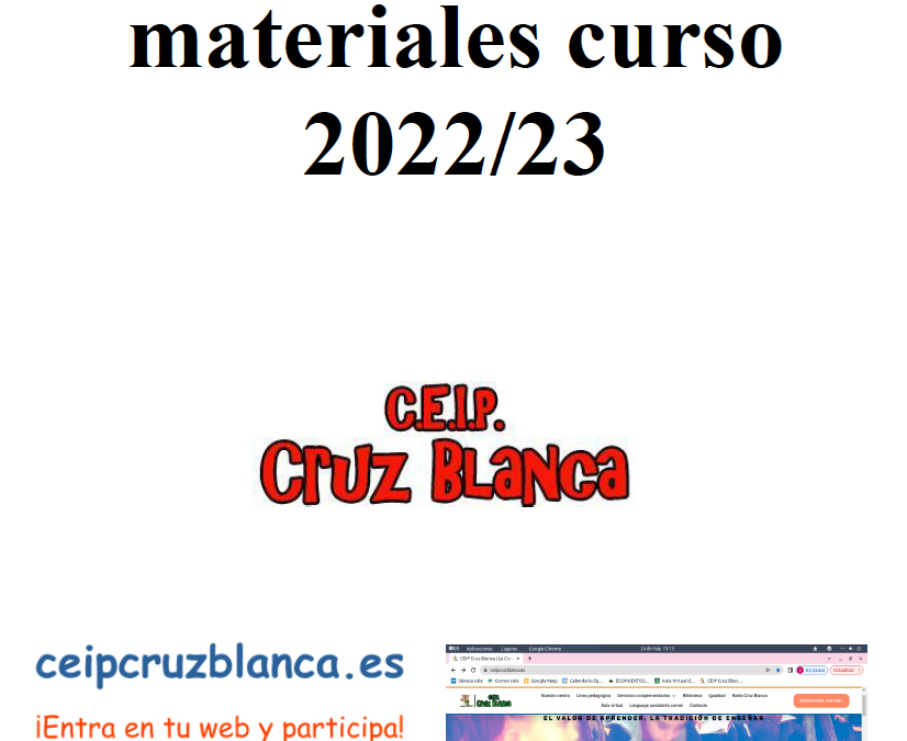 LISTADO MATERIALES CURSO 2022-2023